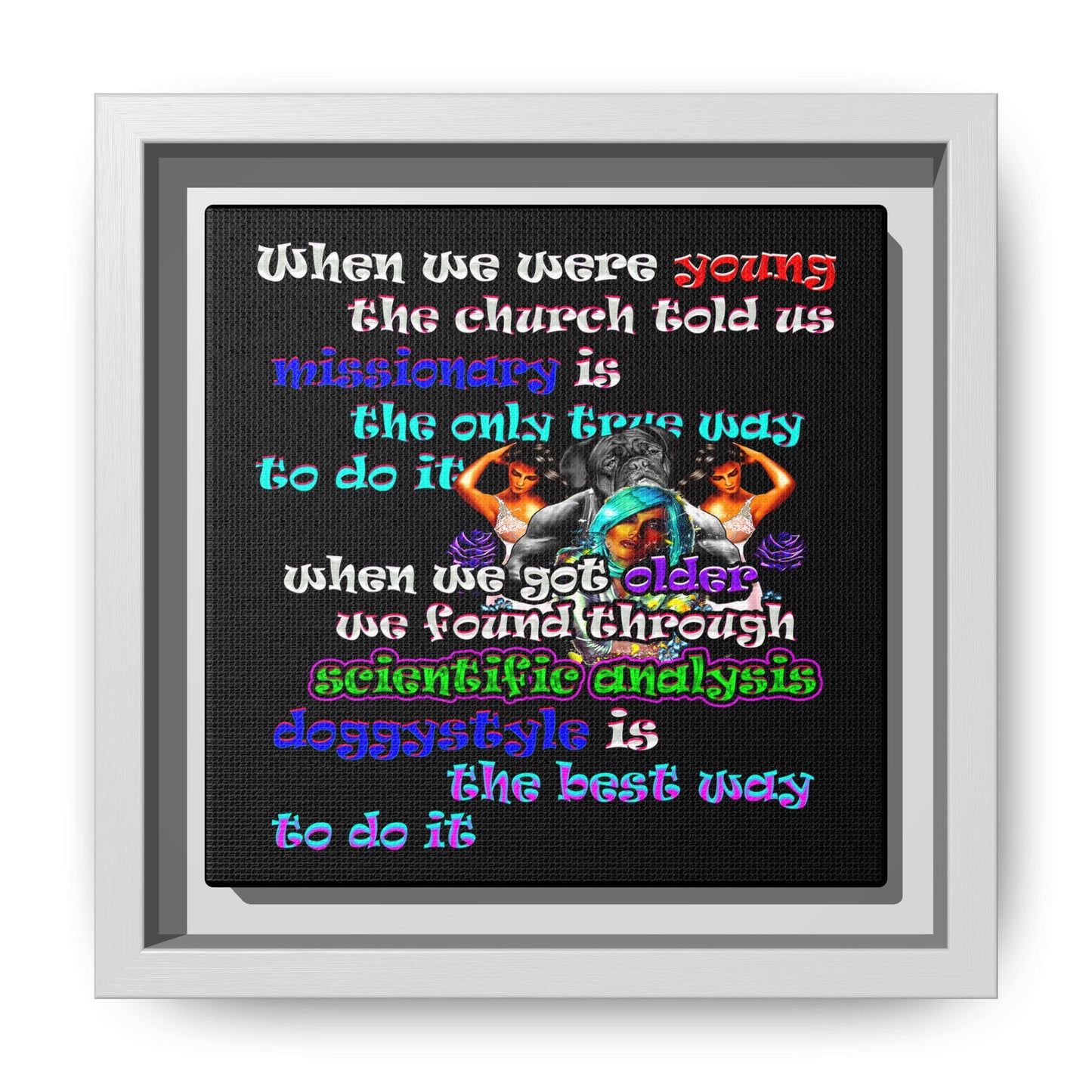 doggystyle - framed canvas art (black)