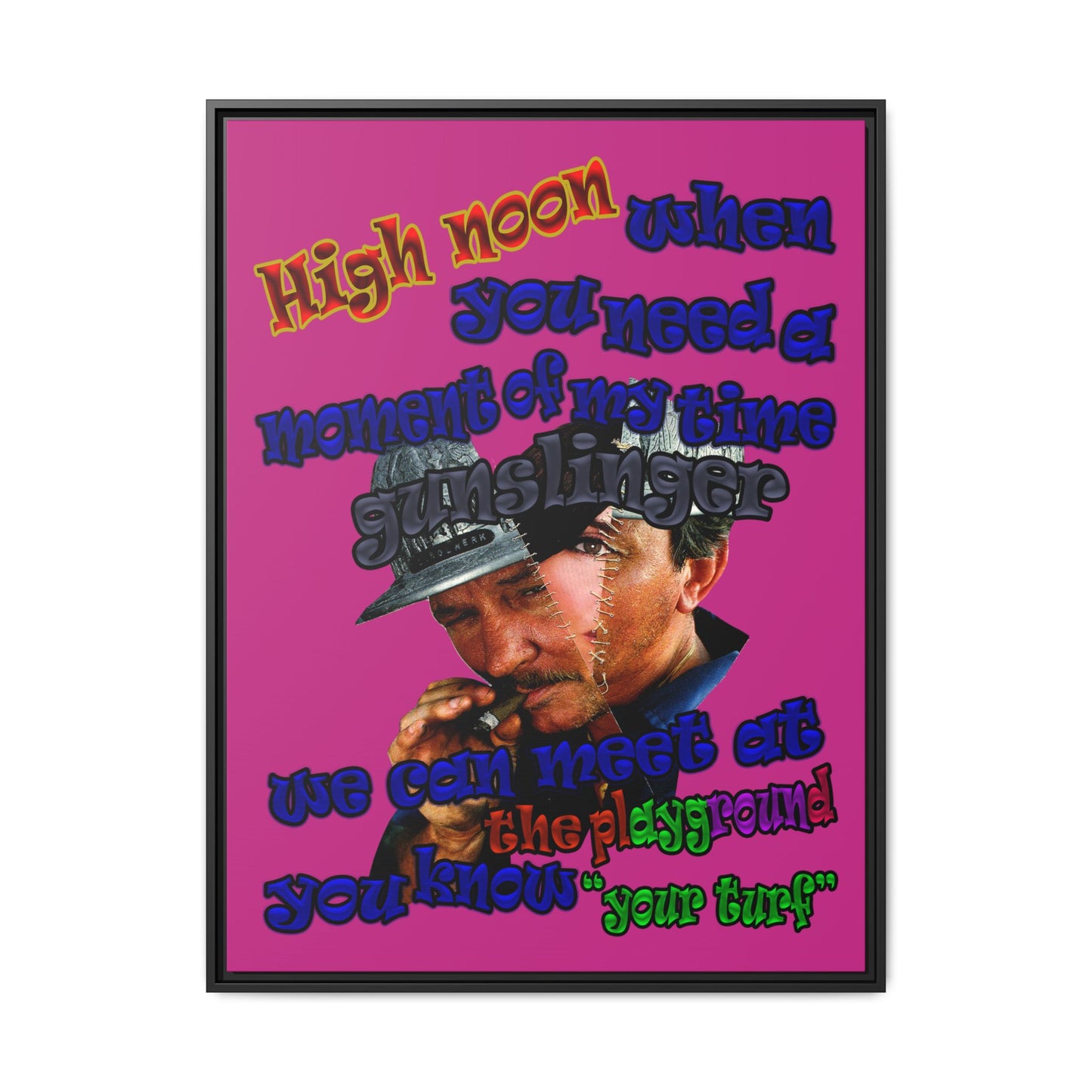 high noon - framed canvas art (pink)