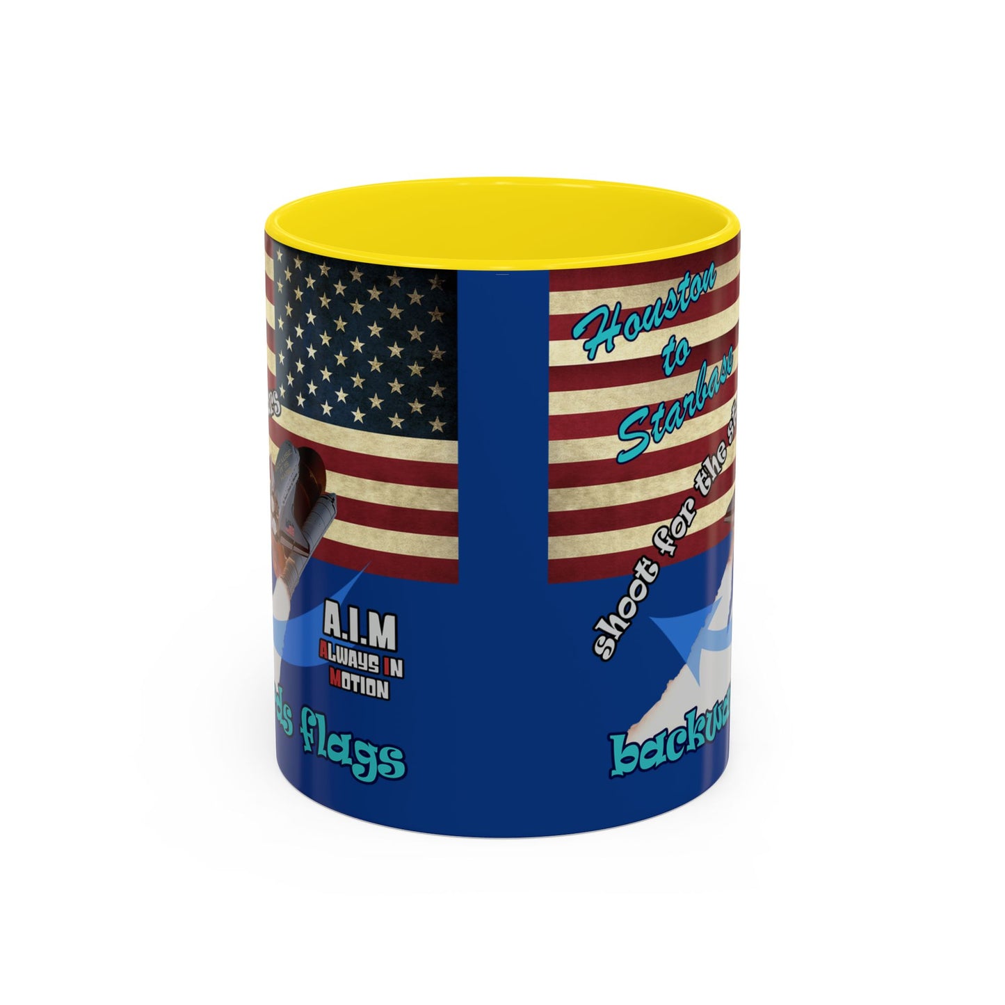 shoot for the stars - Accent Mug (dark blue)
