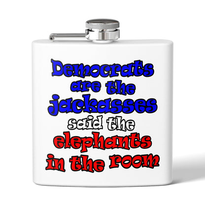 donkeys and elephants - Stainless Steel Flask