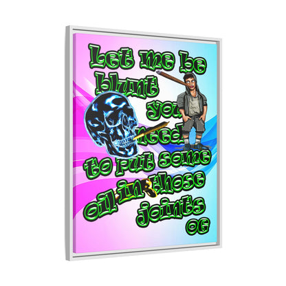 og - framed canvas art (light blue-pink wave)