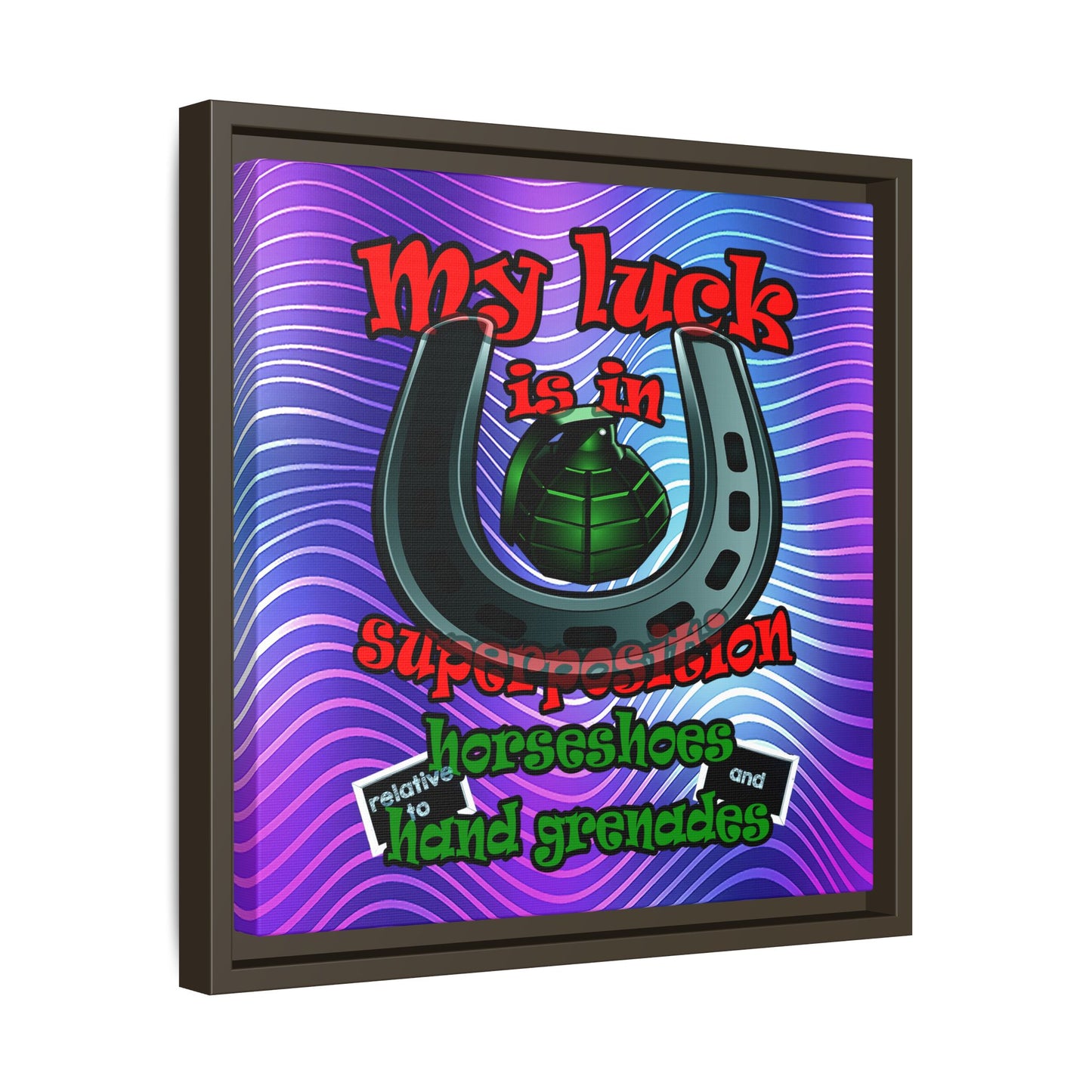 my luck - framed canvas art (purple wave)