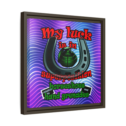 my luck - framed canvas art (purple wave)
