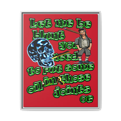 og - framed canvas art (dark red)