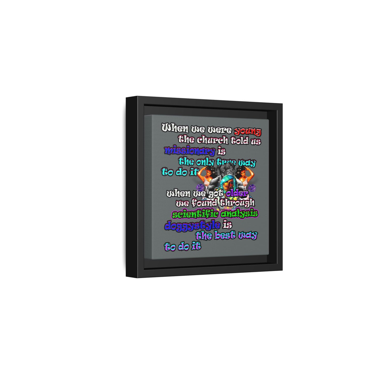 doggystyle - framed canvas art (dark grey)