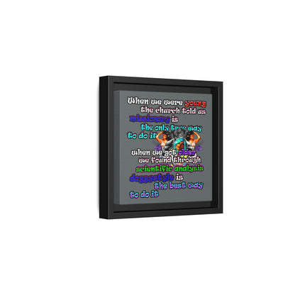 doggystyle - framed canvas art (dark grey)