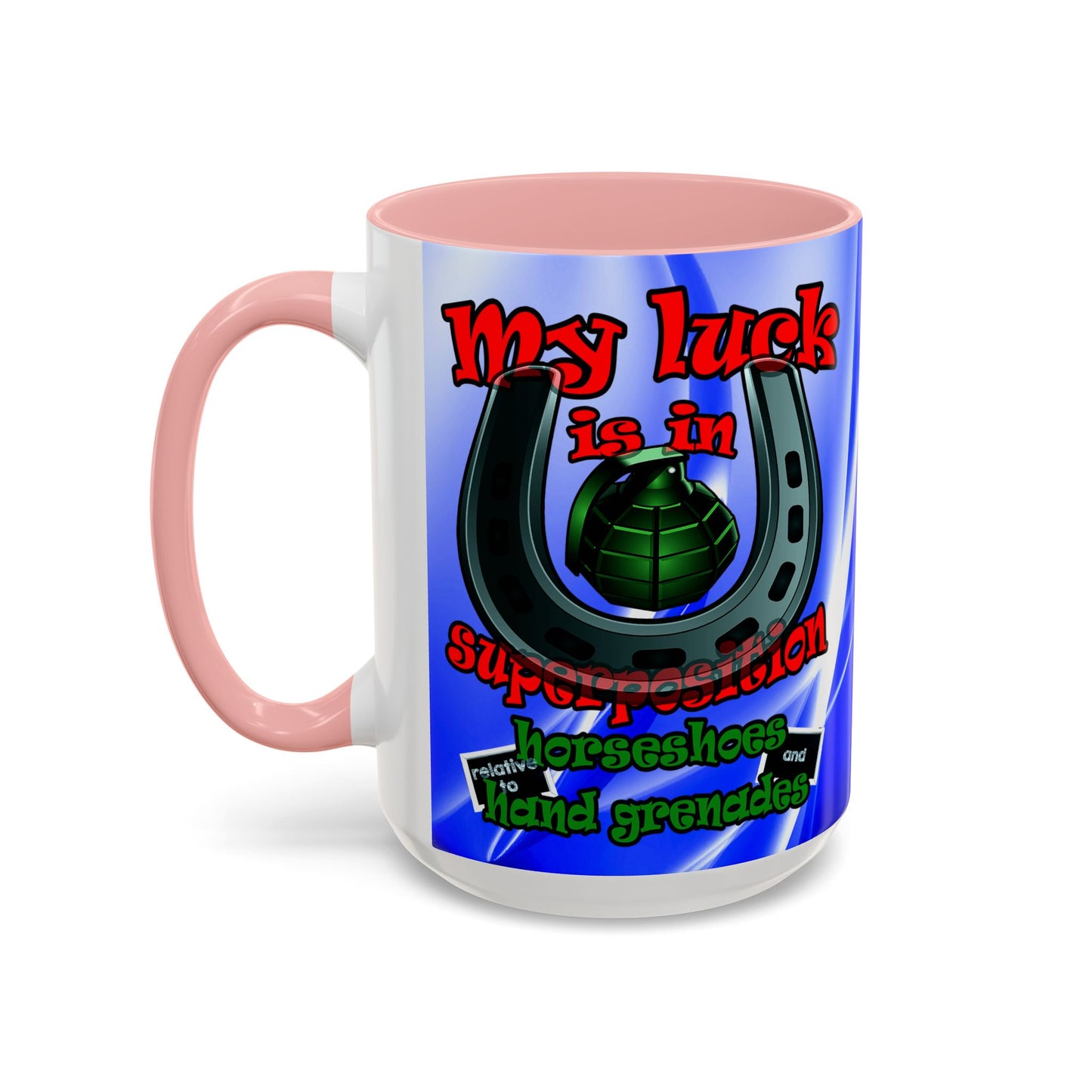 my luck - Accent Mug (blue-white wave)
