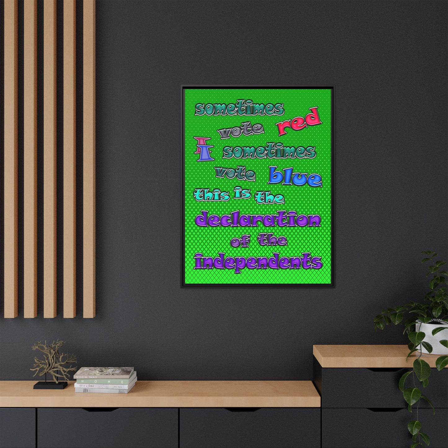declaration of the independents - framed canvas art (logo green)