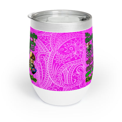 christmas spirits of boston - Chill Wine Tumbler (pink swirl)