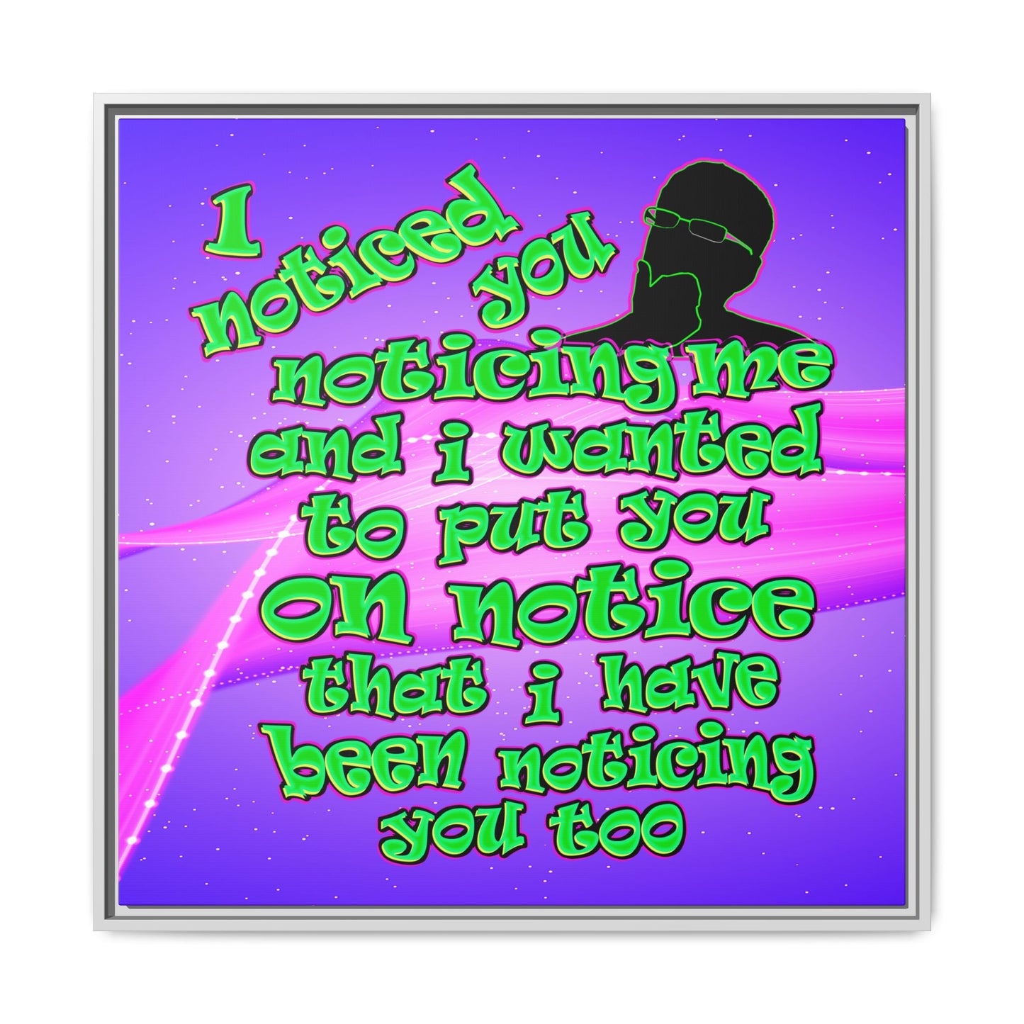 noticed you noticing - framed canvas art (purple-pink wave)