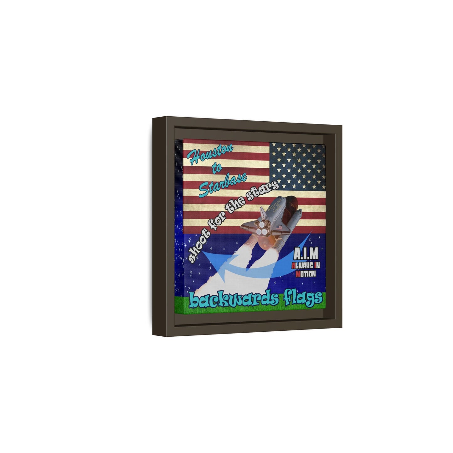 shoot for the stars - framed canvas art ('snoops' background)