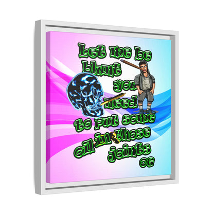 og - framed canvas art (light blue-pink wave)
