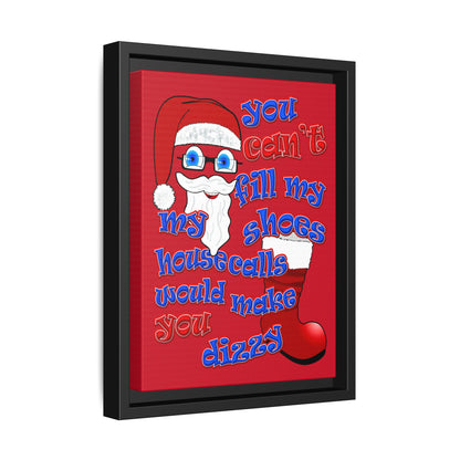santa's shoes - framed canvas art (dark red)