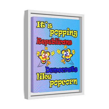 popping like popcorn - framed canvas art (light blue-purple wave)