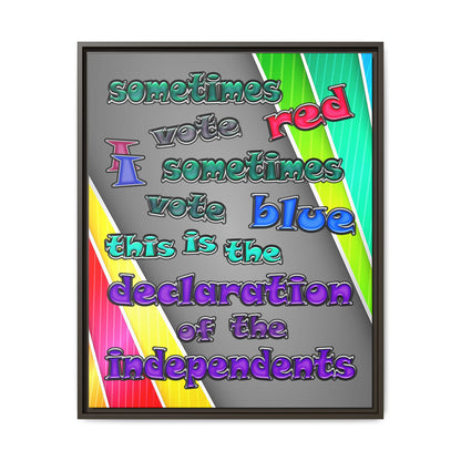 declaration of the independents - framed canvas art (rainbow split)