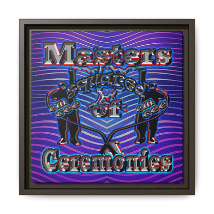 em cee squared - framed canvas art (purple wave)