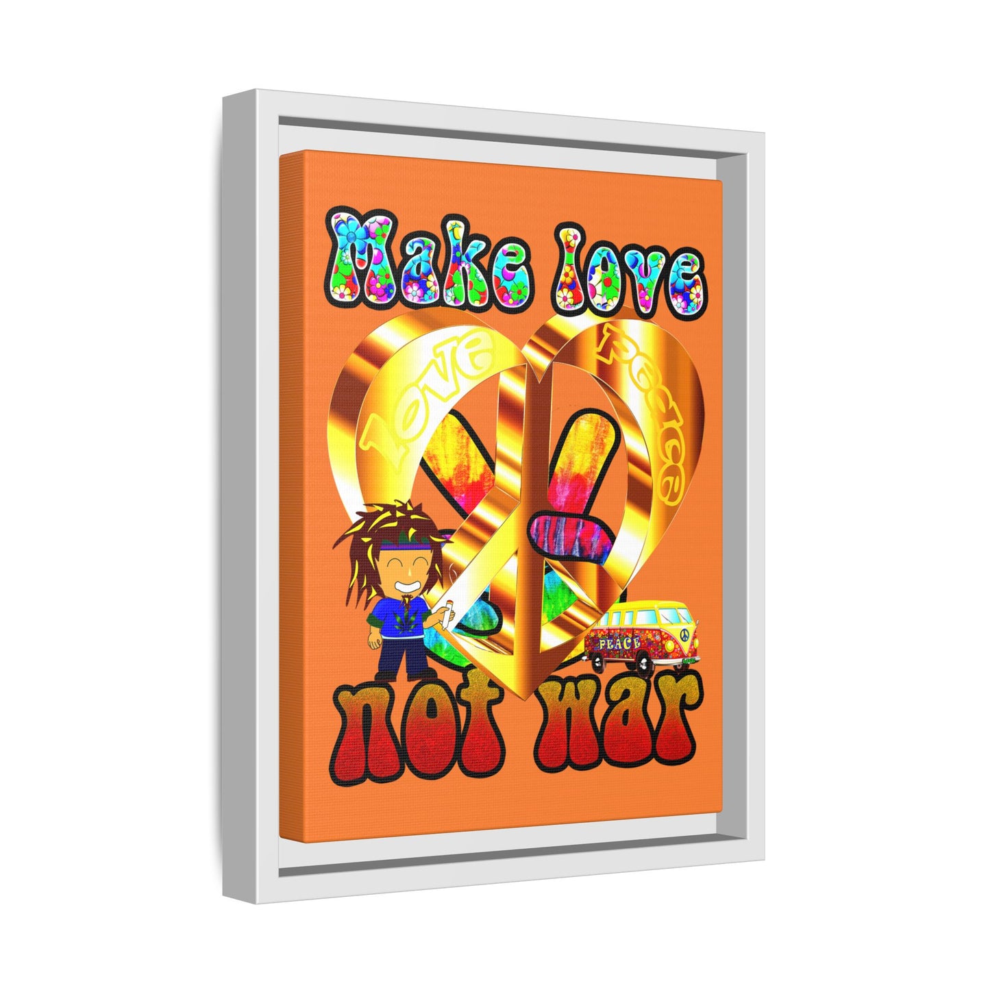 love peace - framed canvas art (crusta)
