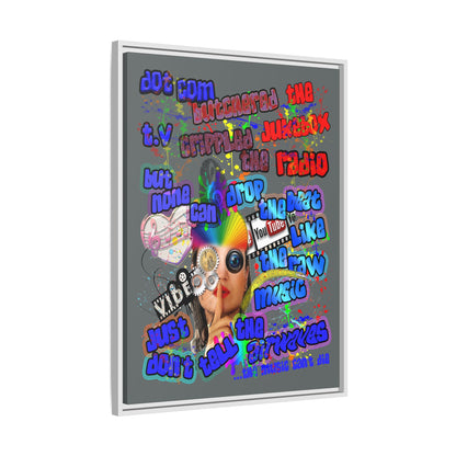 drop the beat - framed canvas art (dark grey)
