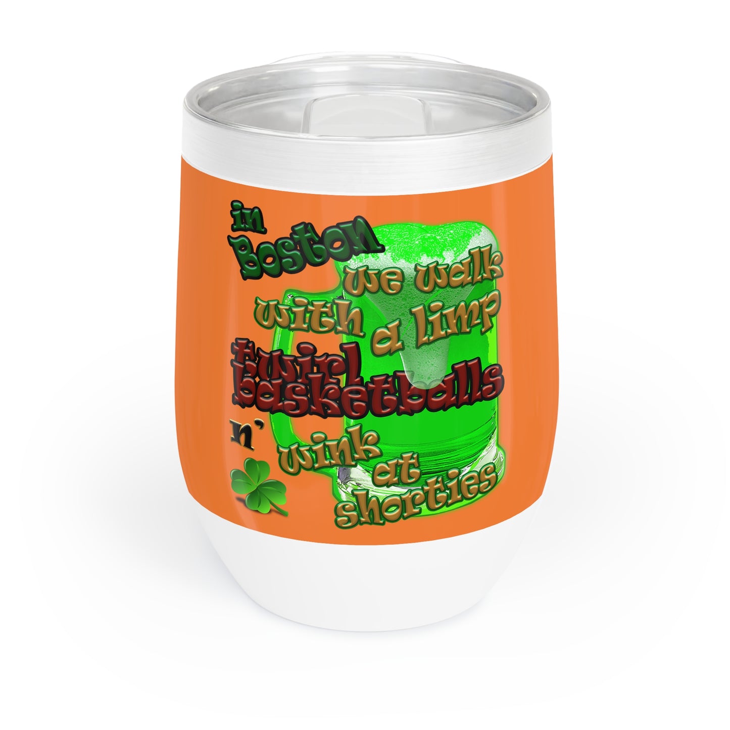 celtics logo - Chill Wine Tumbler (crusta)