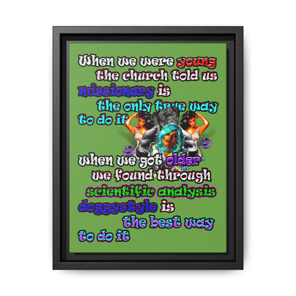 doggystyle - framed canvas art (green)