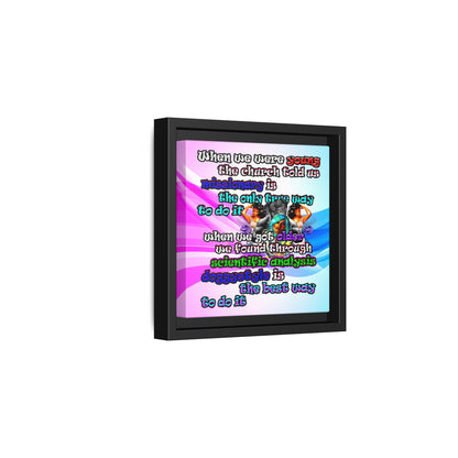 doggystyle - framed canvas art (light blue-pink wave)