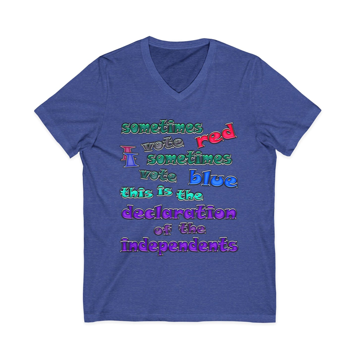 declaration of the independents - Unisex Jersey Short Sleeve V-Neck Tee