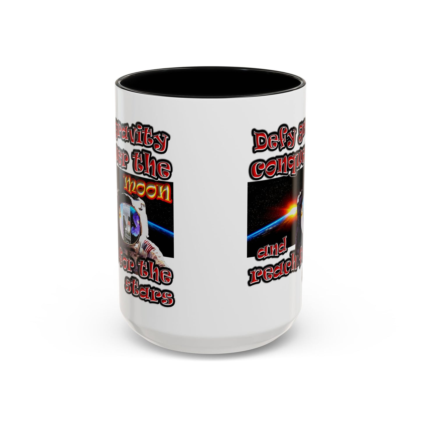 defy conquer reach - Accent Mug (white)