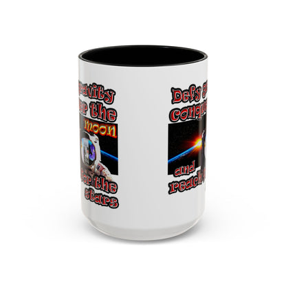 defy conquer reach - Accent Mug (white)