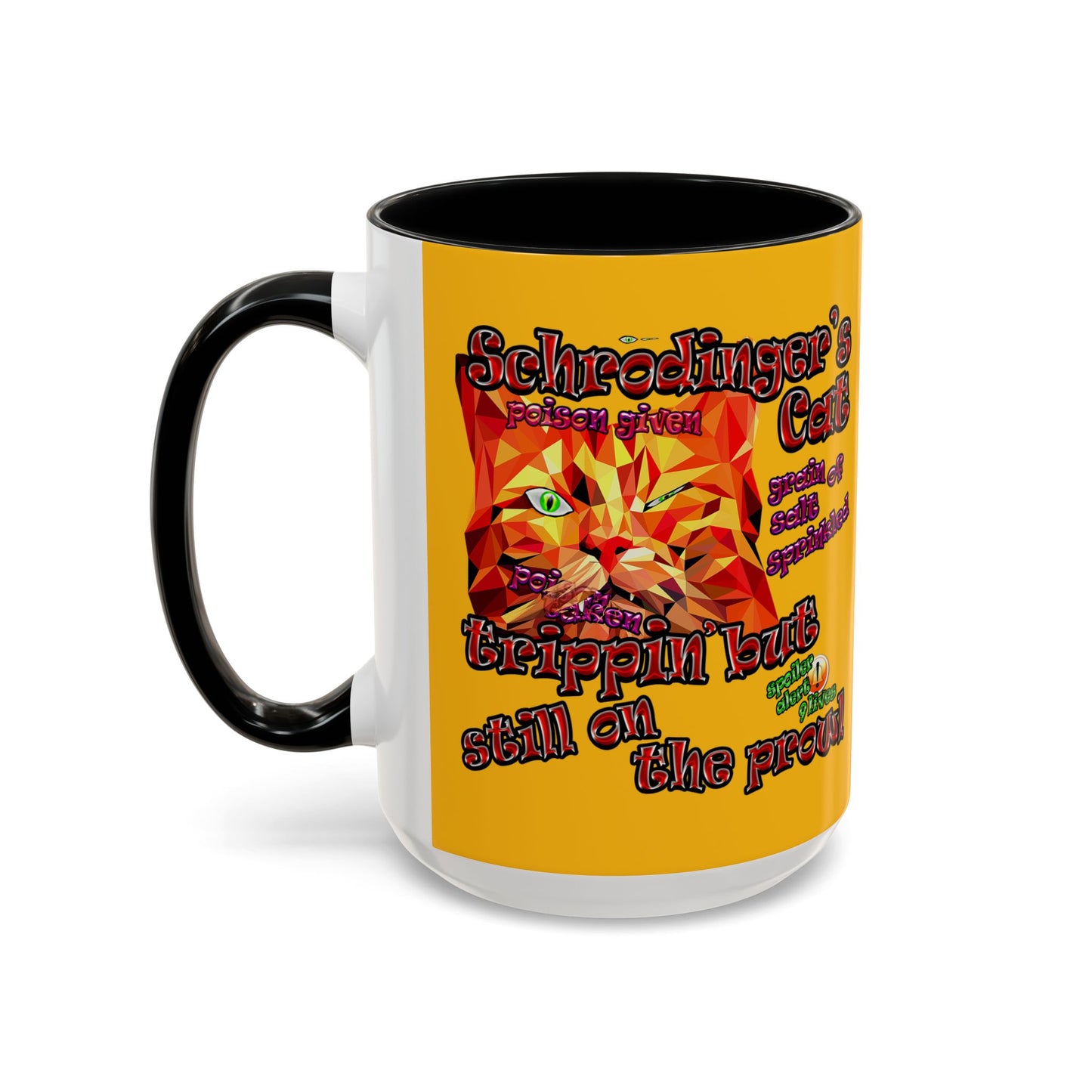 schrodinger's cat - Accent Mug (yellow)