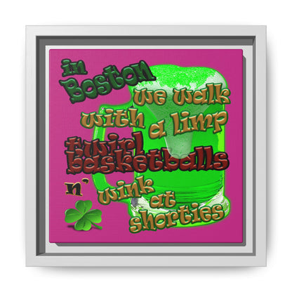 celtics logo - framed canvas art (pink)