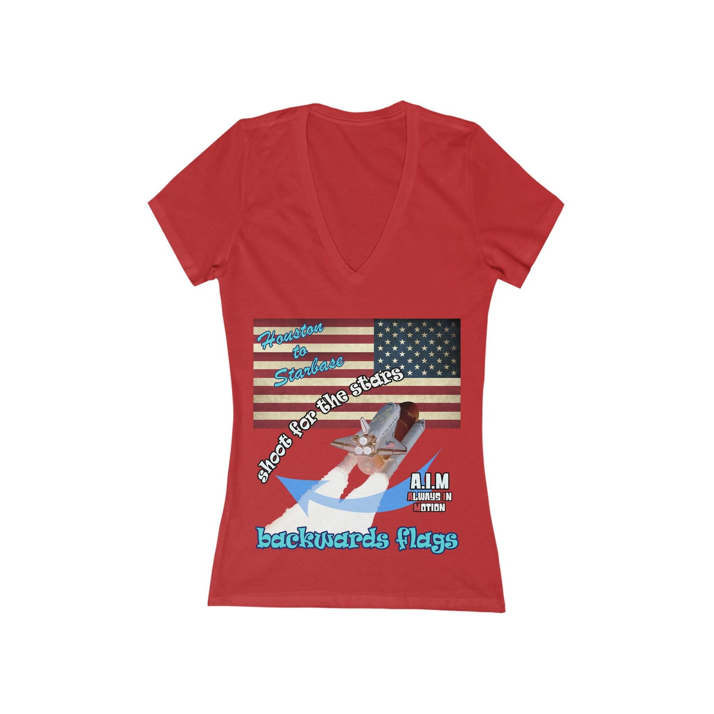 shoot for the stars - Women's Jersey Short Sleeve Deep V-Neck Tee