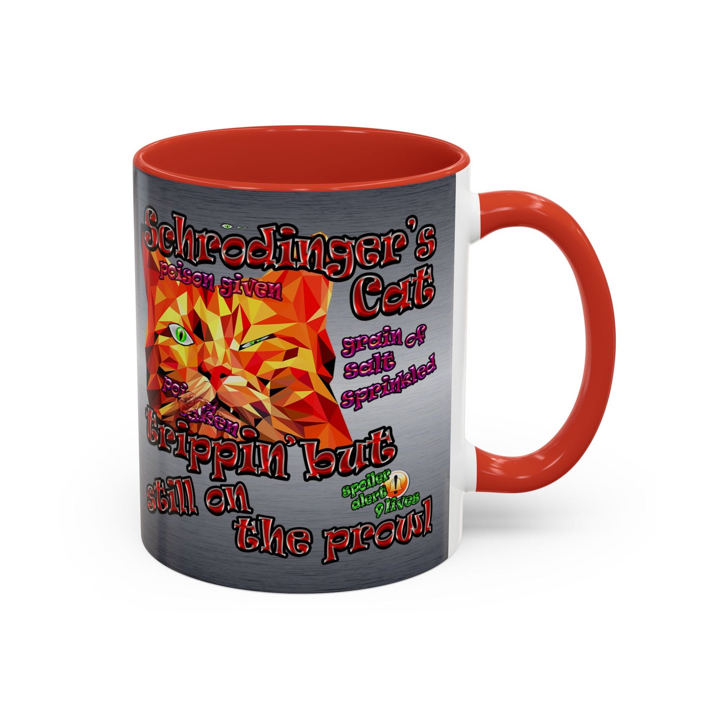 schrodinger's cat - Accent Mug (brushed nickel)