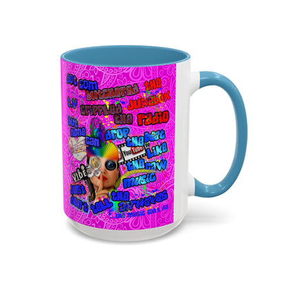 drop the beat - Accent Mug (pink swirl)