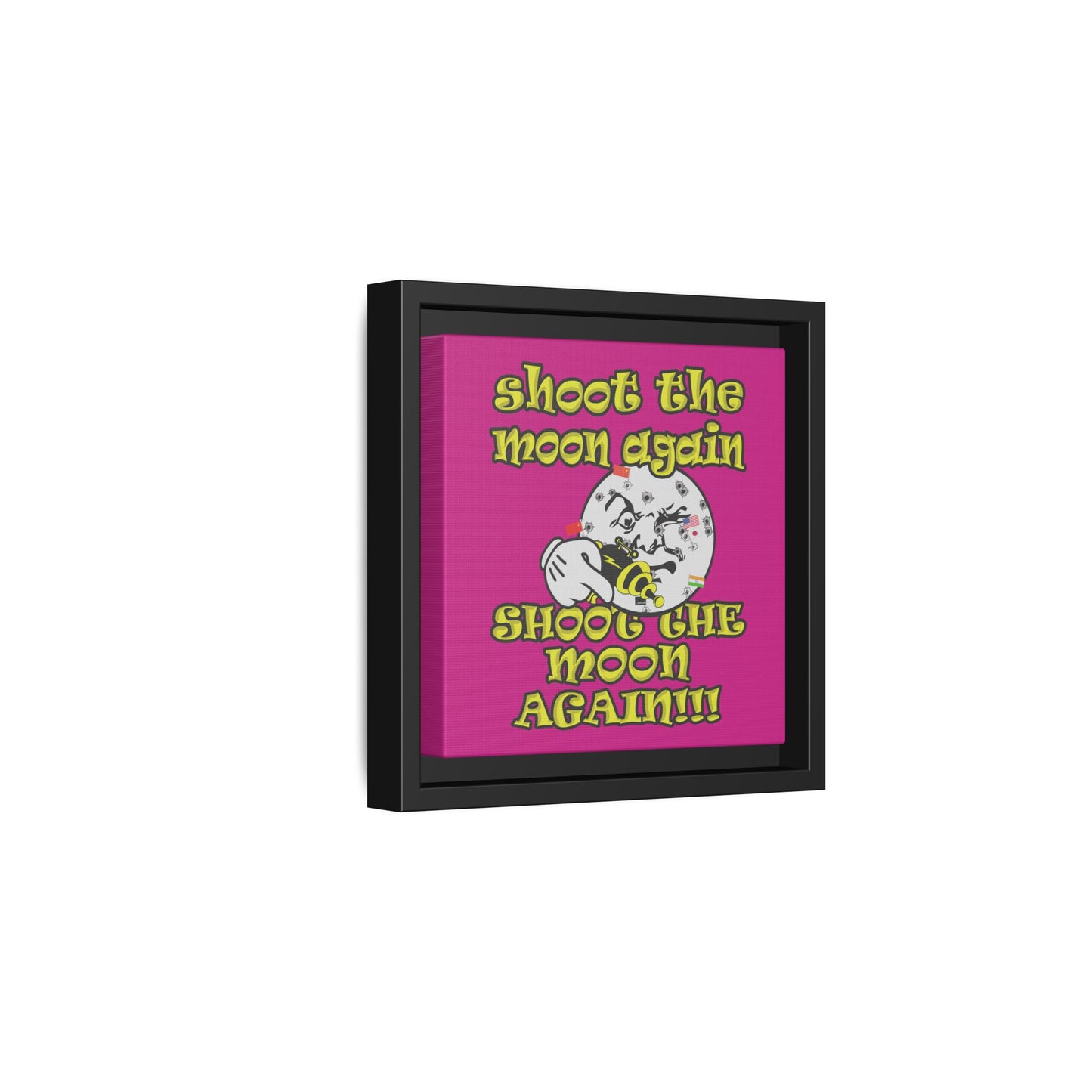 shoot the moon again - framed canvas art (pink)