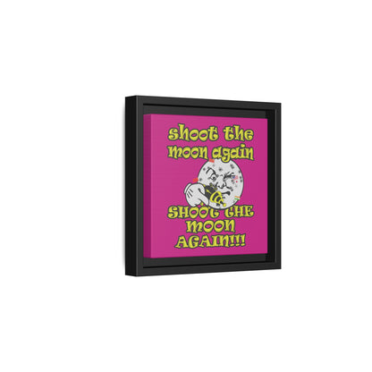 shoot the moon again - framed canvas art (pink)