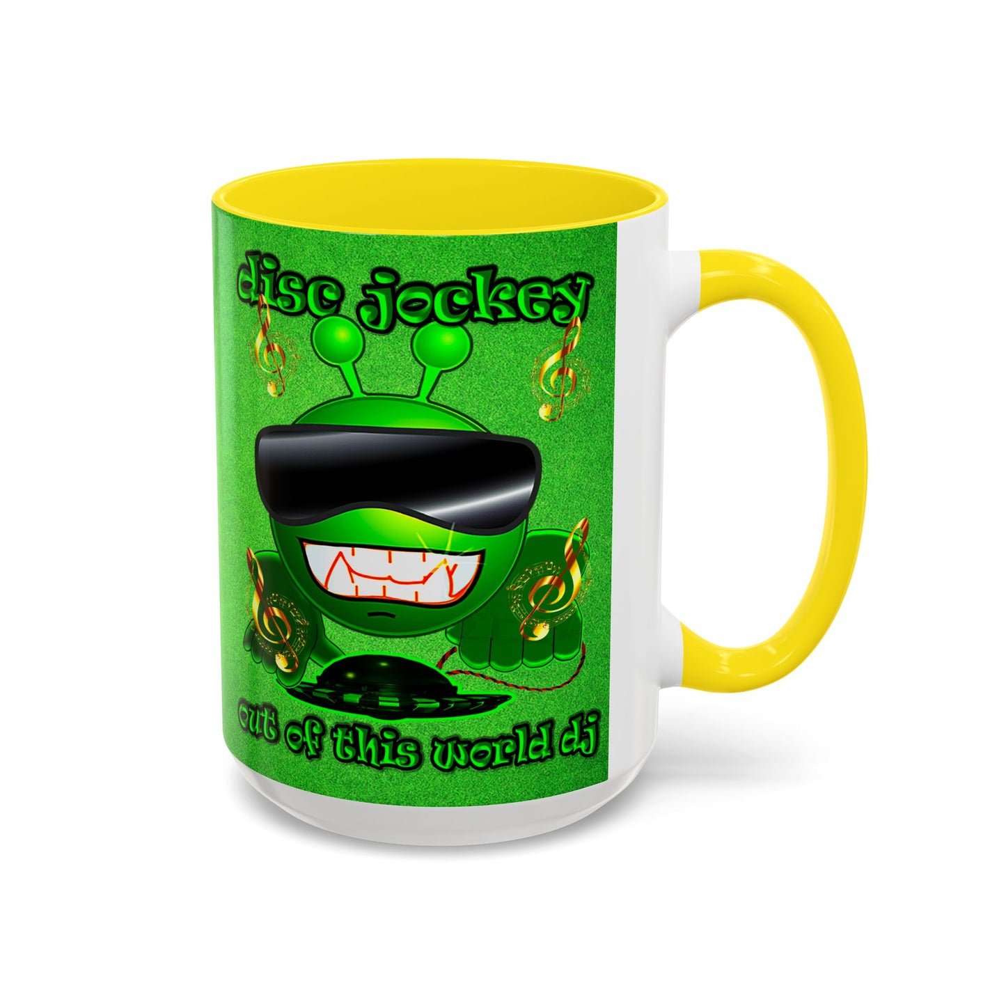 disc jockey - Accent Mug (green turf)