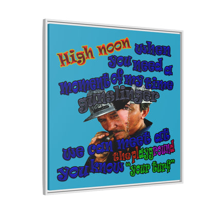 high noon - framed canvas art (turquoise)