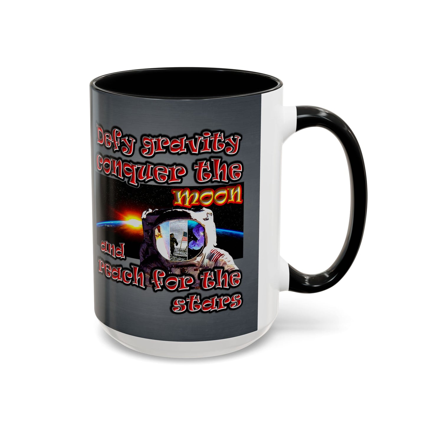 defy conquer reach - Accent Mug (grey-light grey)