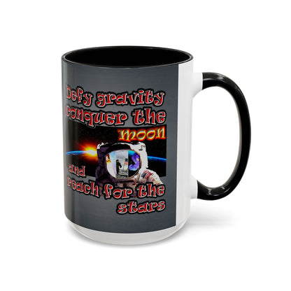 defy conquer reach - Accent Mug (grey-light grey)