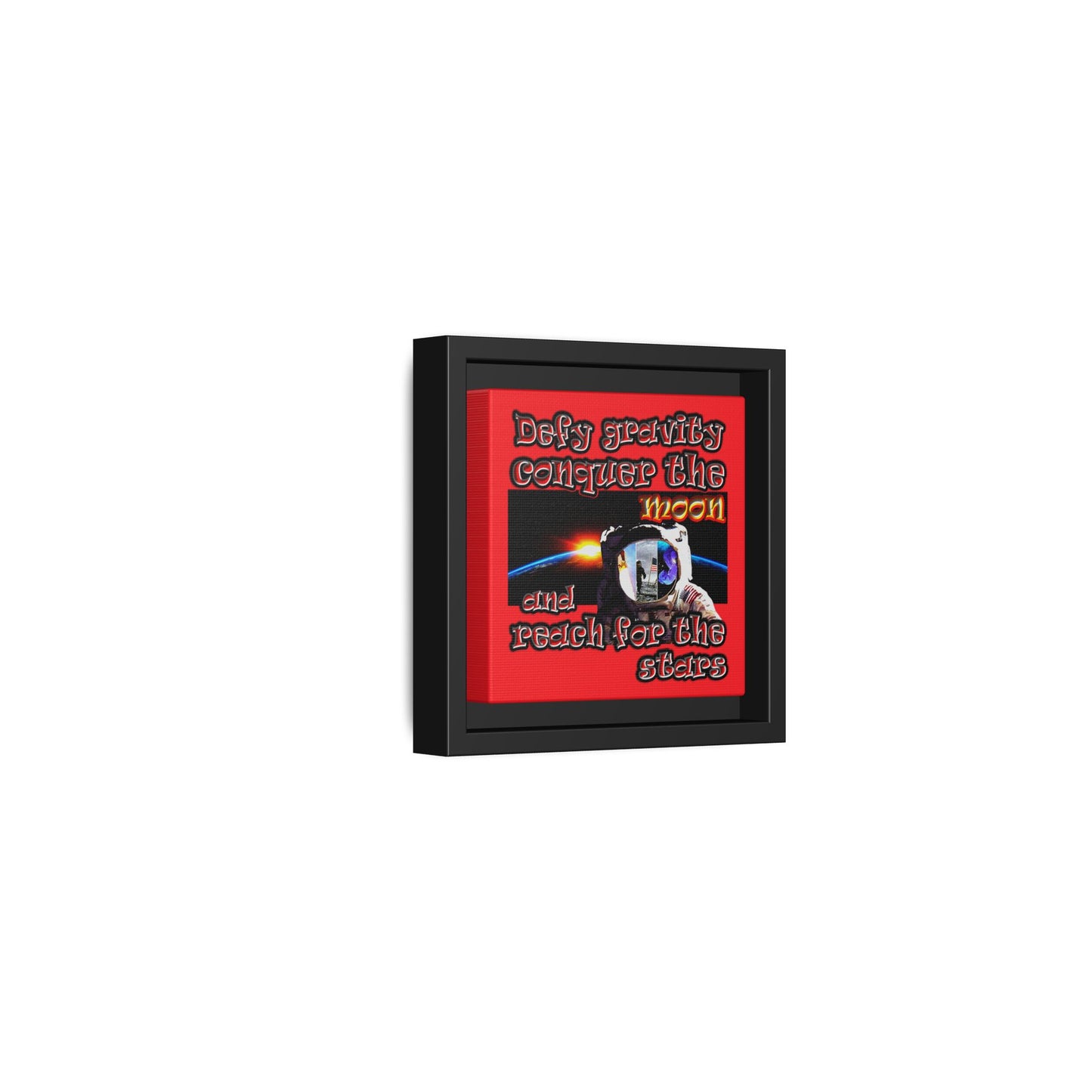 defy conquer reach - framed canvas art (red)