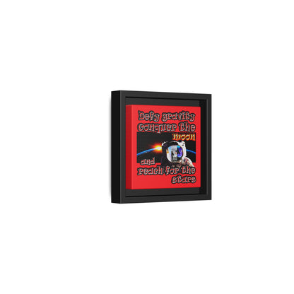 defy conquer reach - framed canvas art (red)