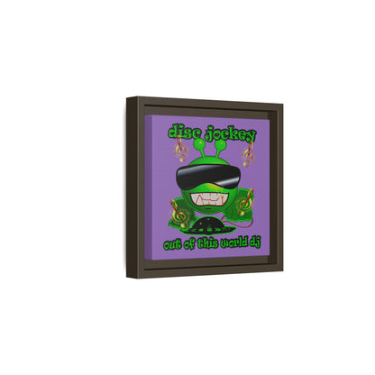 disc jockey - framed canvas art (light purple)