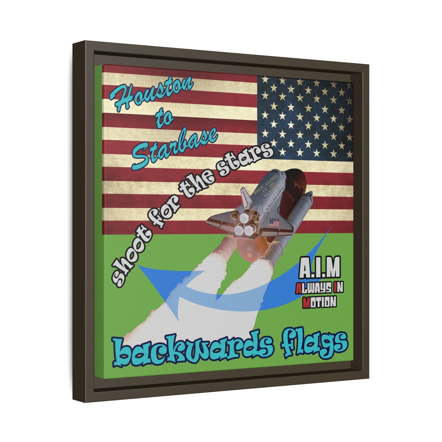 shoot for the stars - framed canvas art (green)