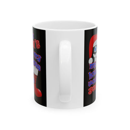 santa's shoes - White Mug (black)