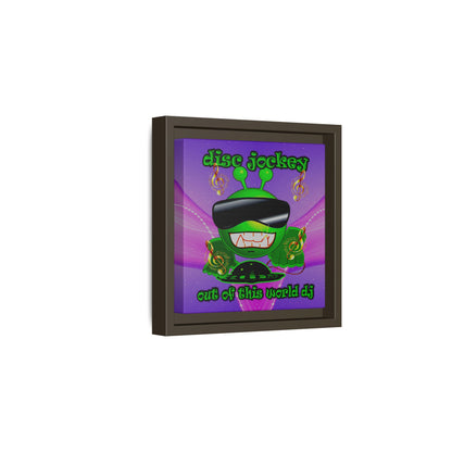 disc jockey - framed canvas art (purple-pink wave)