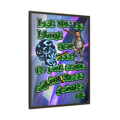 og - framed canvas art (grey-pink wave)