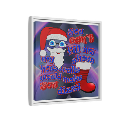 santa's shoes - framed canvas art (grey-pink wave)