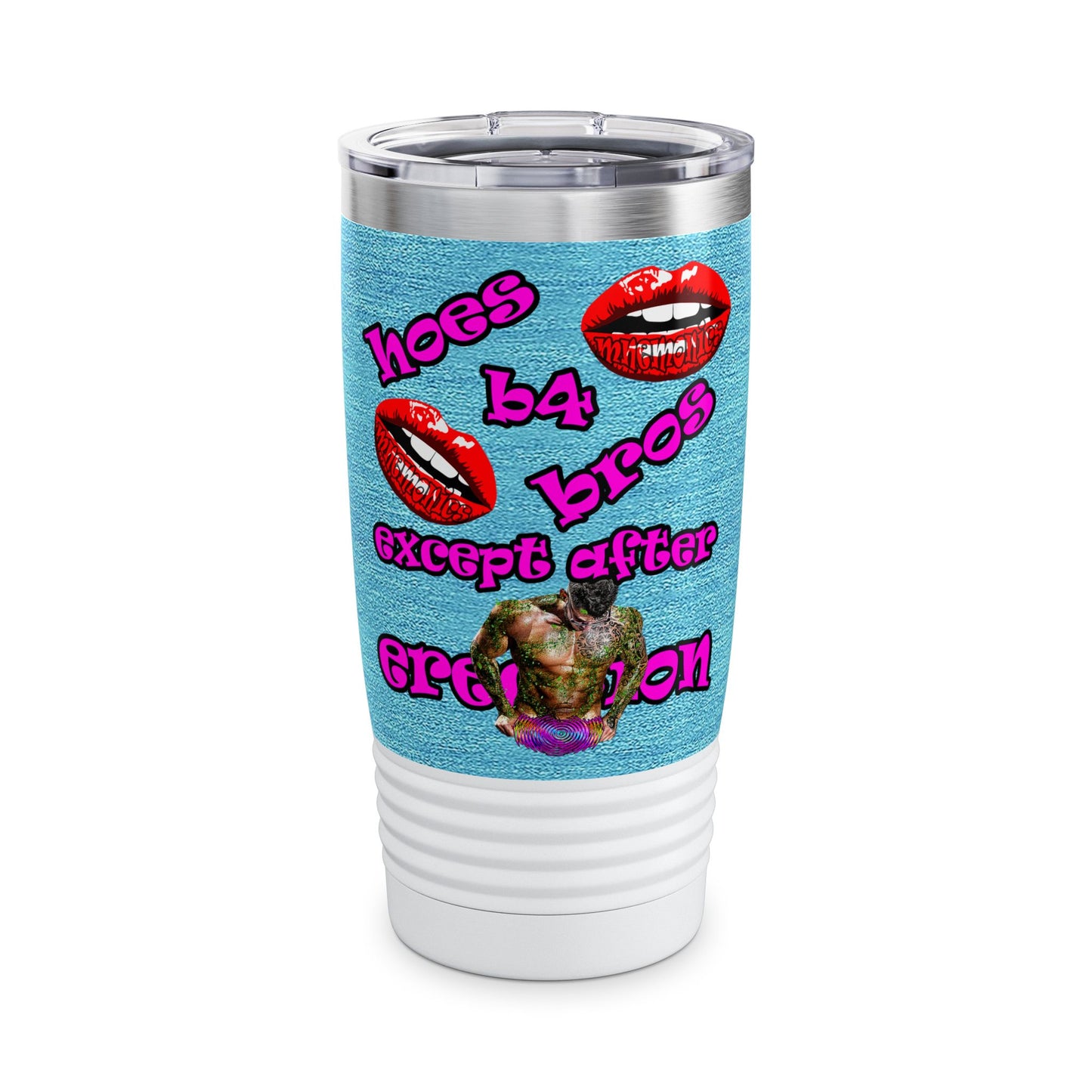hoes b4 bros - Ringneck Tumbler, 20oz (faded blue)