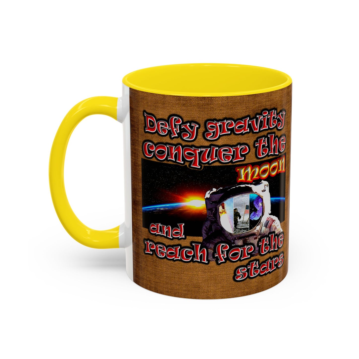 defy conquer reach - Accent Mug (brown papyrus)
