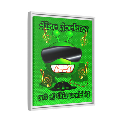 disc jockey - framed canvas art (logo green)